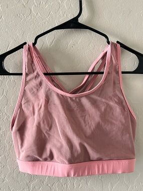 Fabletics Light Pink Double-Strap Seamless Sports Bra